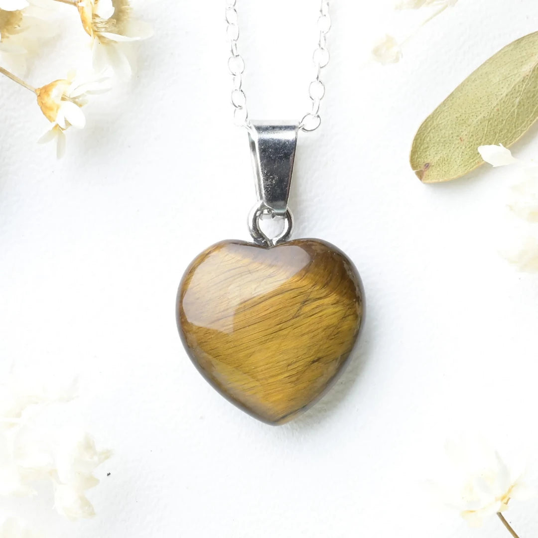 Pendentif coeur Oeil de Tigre – Confiance et Protection