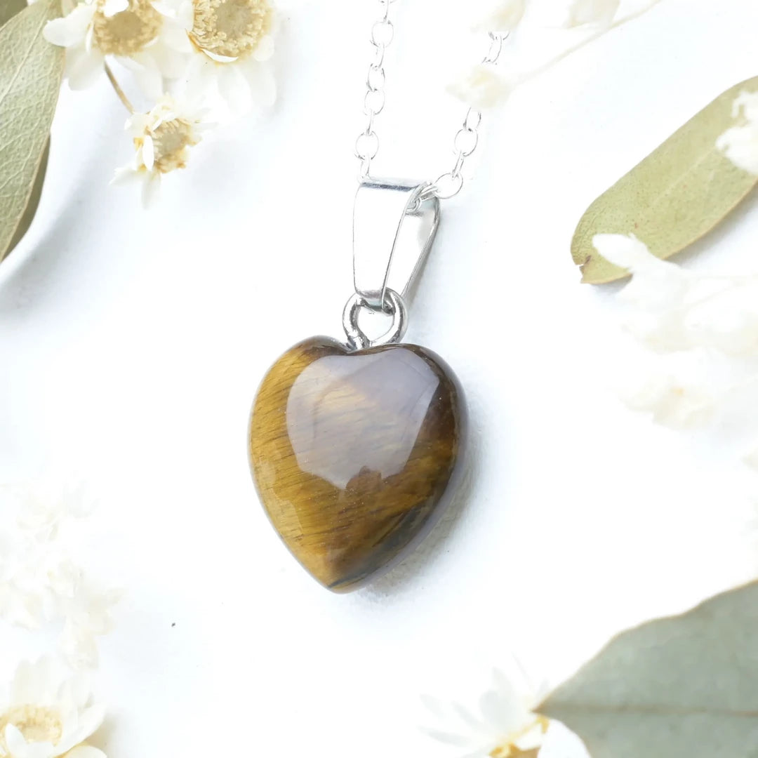 Pendentif coeur Oeil de Tigre – Confiance et Protection