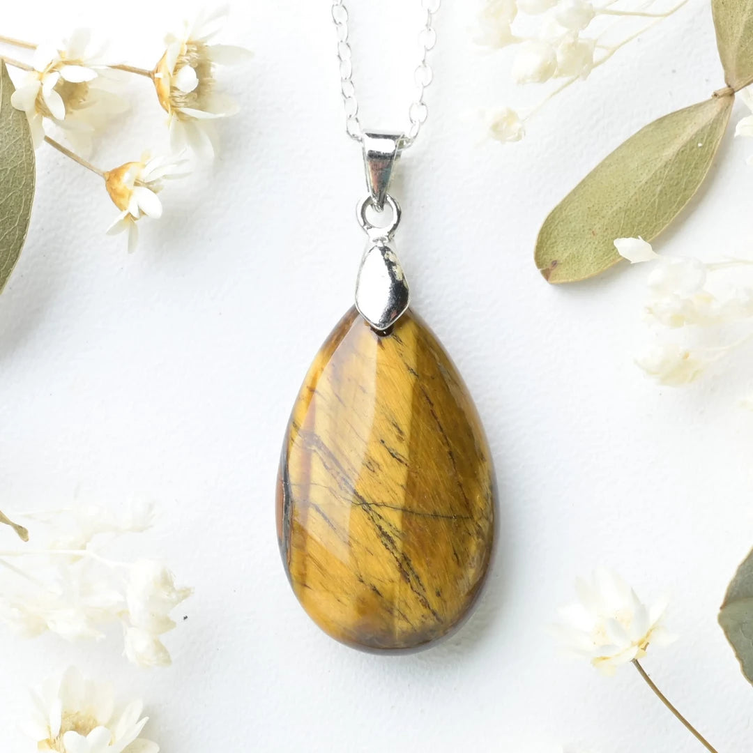 Pendentif goutte Oeil de Tigre – Confiance et Protection