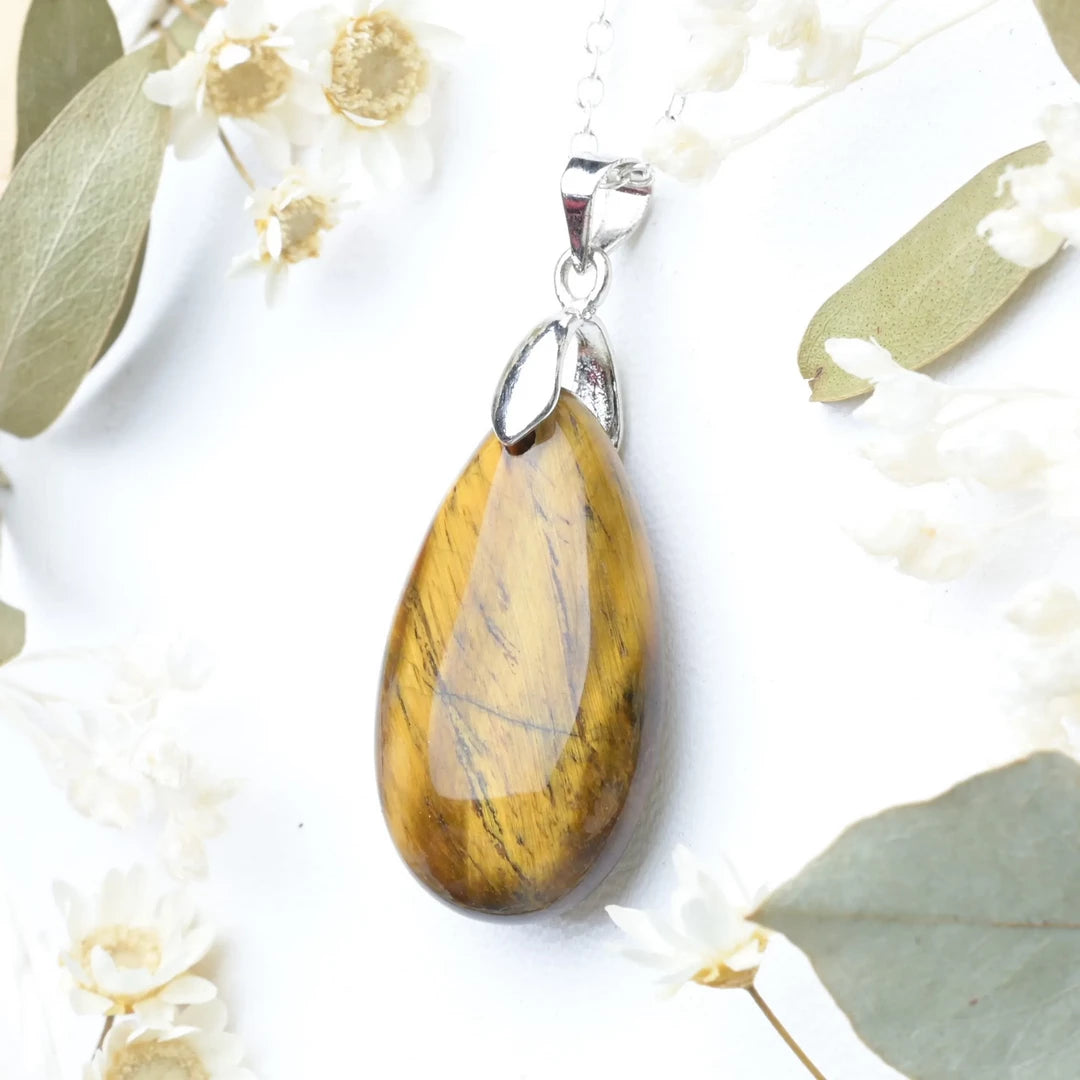 Pendentif goutte Oeil de Tigre – Confiance et Protection