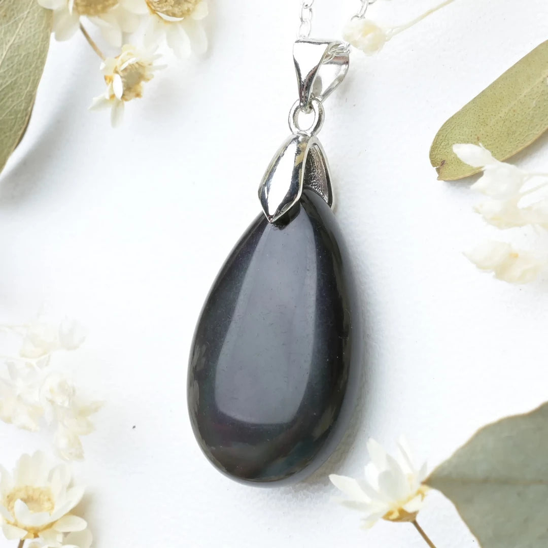 Pendentif goutte Obsidienne Oeil Céleste