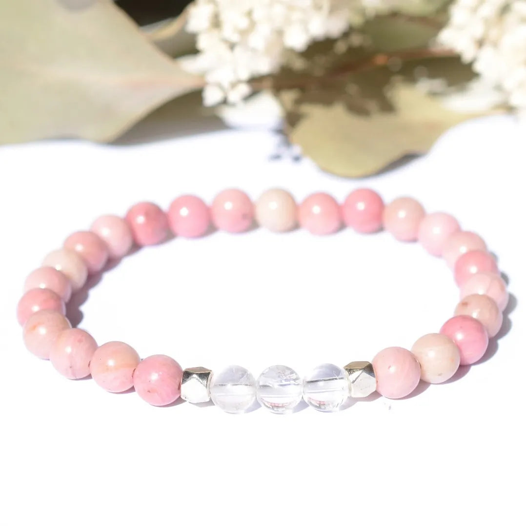 Bracelet "Anti-Stress" Rhodonite et Cristal de Roche - Aponi