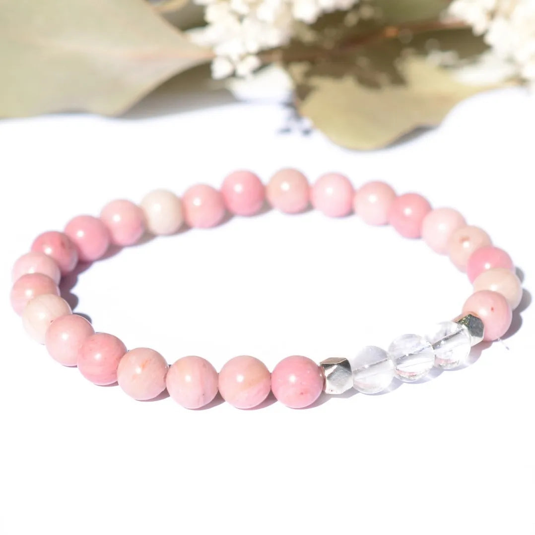 Bracelet "Anti-Stress" Rhodonite et Cristal de Roche - Aponi