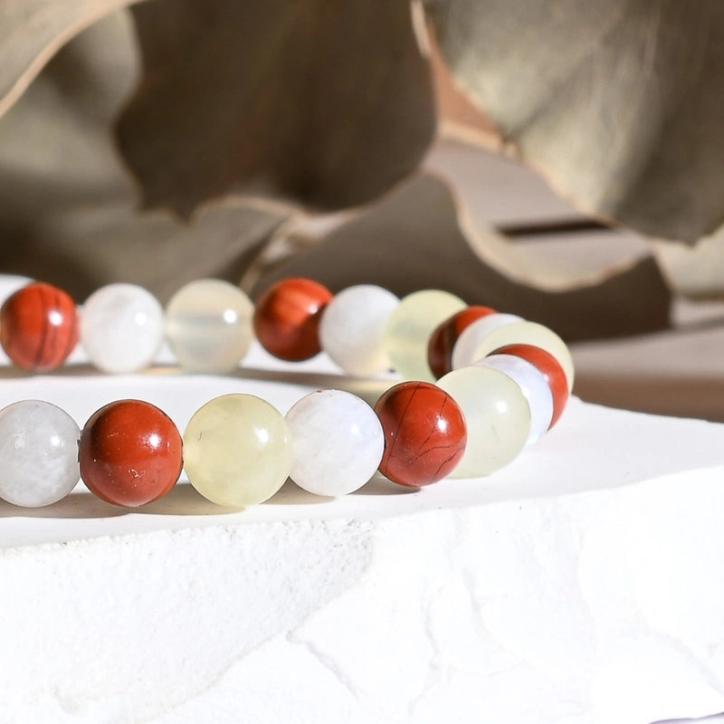 Bracelet "Grossesse" Jade, Jaspe Rouge, Pierre de Lune - Mix