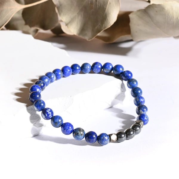 Bracelet "Migraine" Hématite et Lapis Lazuli - Aponi