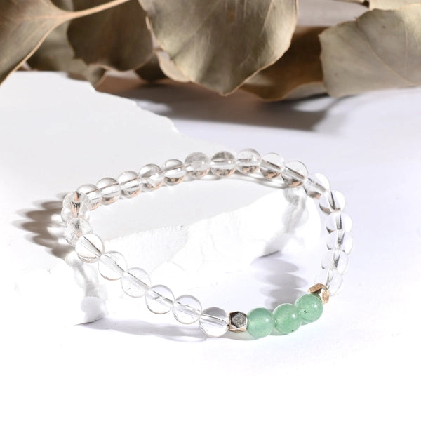 Bracelet "Peau" Cristal de Roche et Aventurine - Aponi