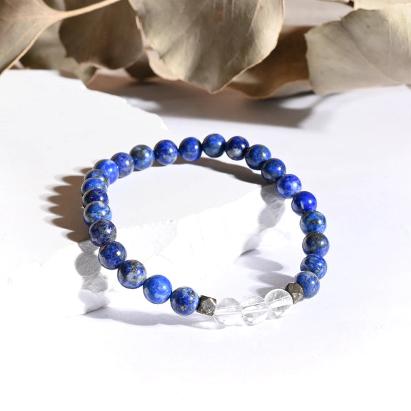 Bracelet "Migraine" Lapis Lazuli et Cristal de Roche - Aponi