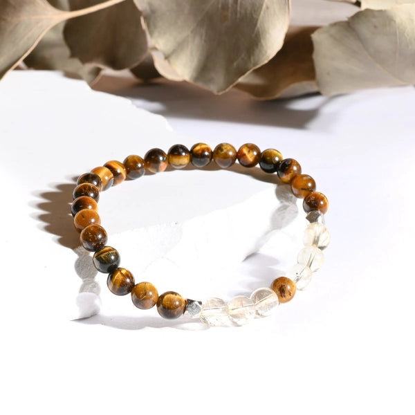 Bracelet "Réussite" Oeil de Tigre et Citrine - Aponi