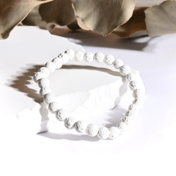 Bracelet Pierre de Lave Blanche – Ancrage et Revitalisation
