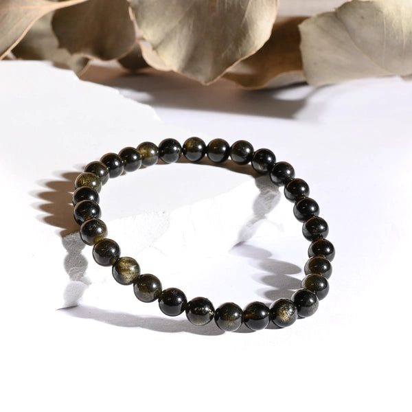 Bracelet Obsidienne dorée – Protection et Clarté Mentale