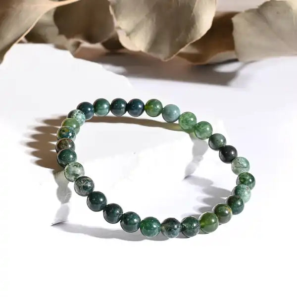 Bracelet Agate Mousse – Croissance Personnelle et Connexion Naturelle