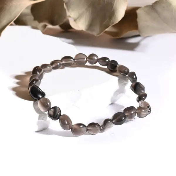 Bracelet roulé Quartz Fumé – Ancrage et Sérénité
