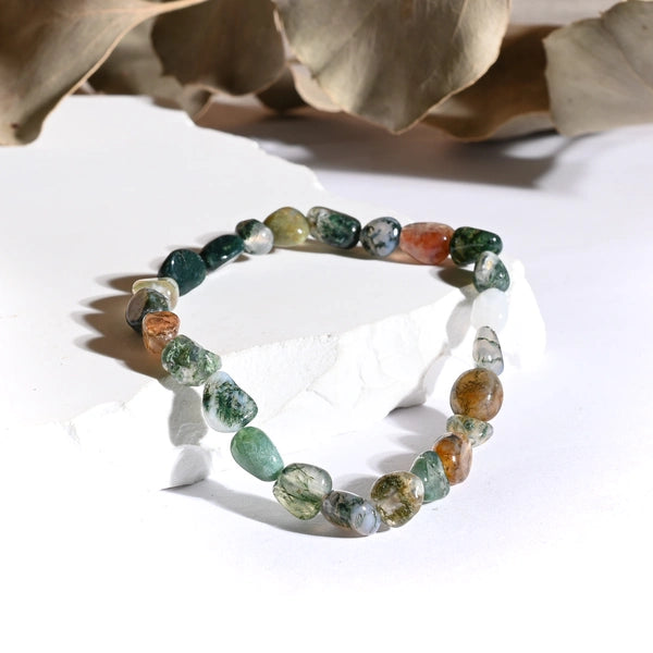 Bracelet roulé Agate Mousse – Croissance Personnelle et Connexion Naturelle