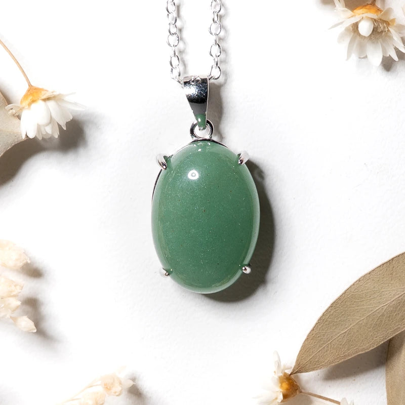 Pendentif oval Aventurine – Prospérité et Équilibre Intérieur