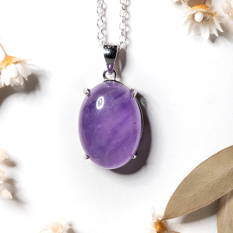 Pendentif oval Améthyste – Sérénité et Protection Spirituelle