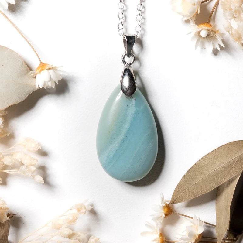 Pendentif goutte Amazonite – Calme Intérieur et Équilibre Énergétique