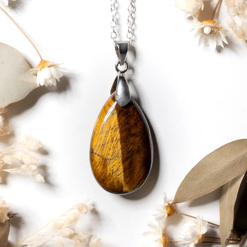 Pendentif goutte Oeil de Tigre – Confiance et Protection