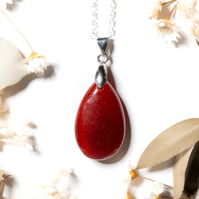 Pendentif goutte Cornaline – Vitalité et Créativité