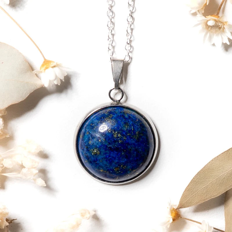 Pendentif rond Lapis lazuli – Sagesse et Clarté Mentale