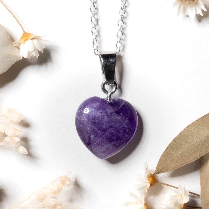 Pendentif coeur Améthyste – Sérénité et Protection Spirituelle