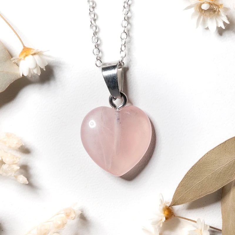 Pendentif coeur Quartz Rose – Amour et Guérison Émotionnelle
