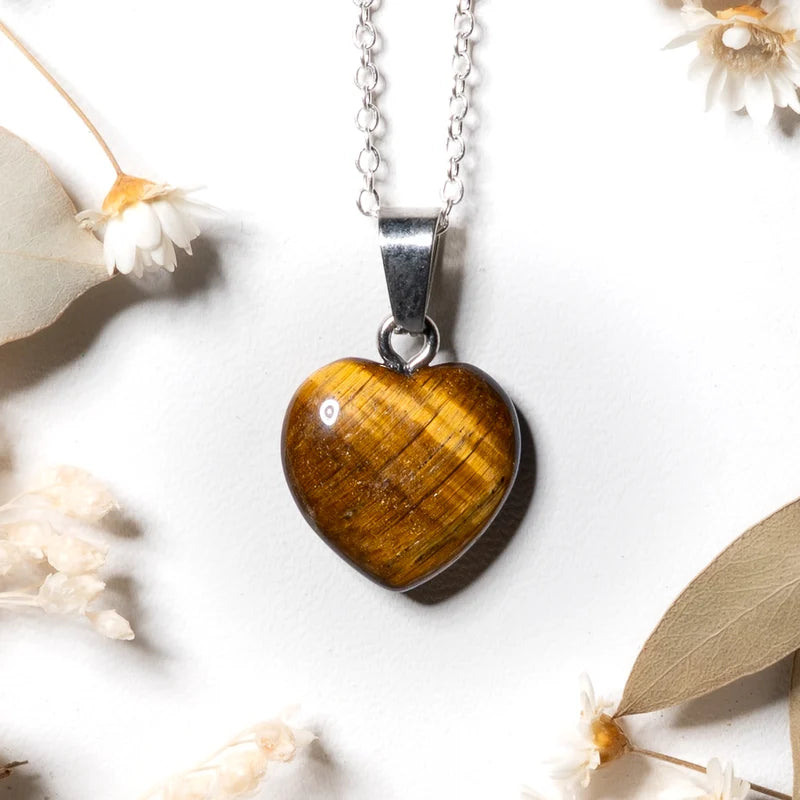 Pendentif coeur Oeil de Tigre – Confiance et Protection