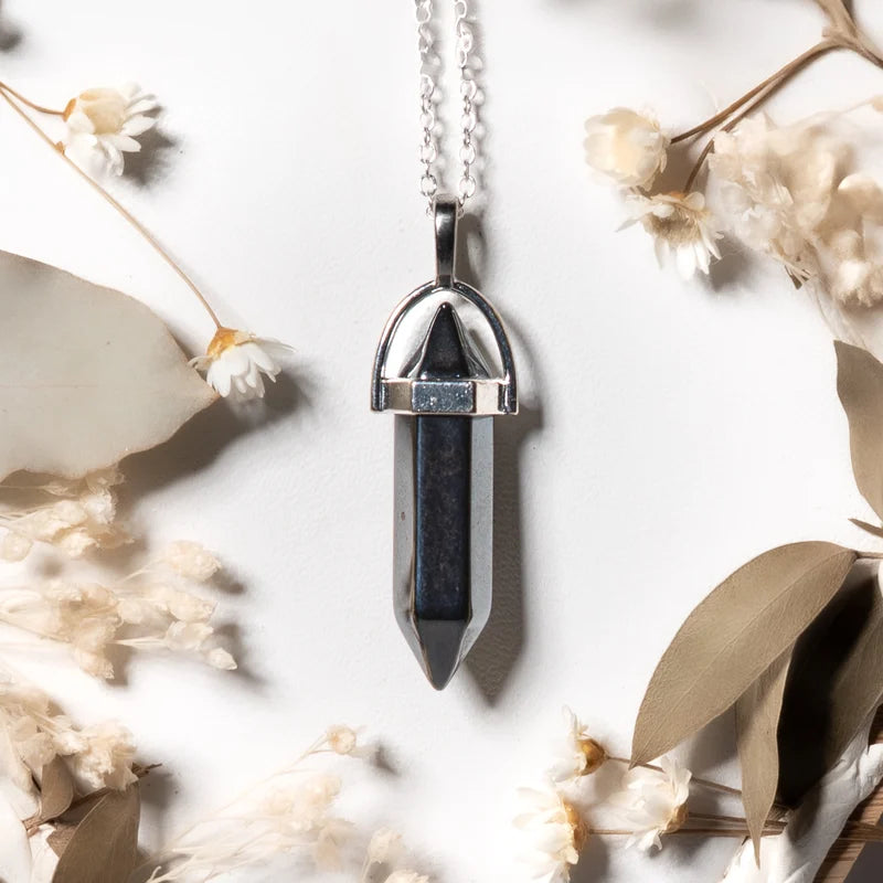Pendentif pointe Hématite – Protection et Stabilité