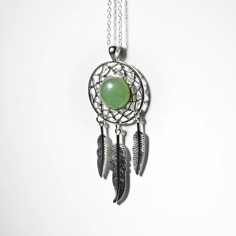 Pendentif attrape-rêve Aventurine – Prospérité et Équilibre Intérieur