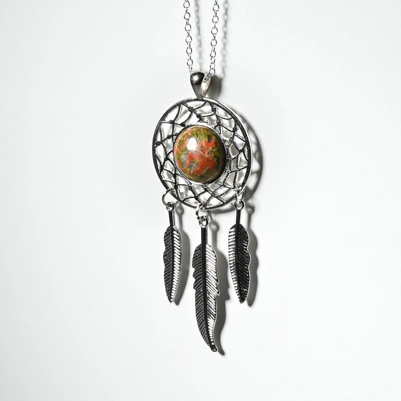 Pendentif attrape-rêve Unakite – Équilibre et Croissance Personnelle