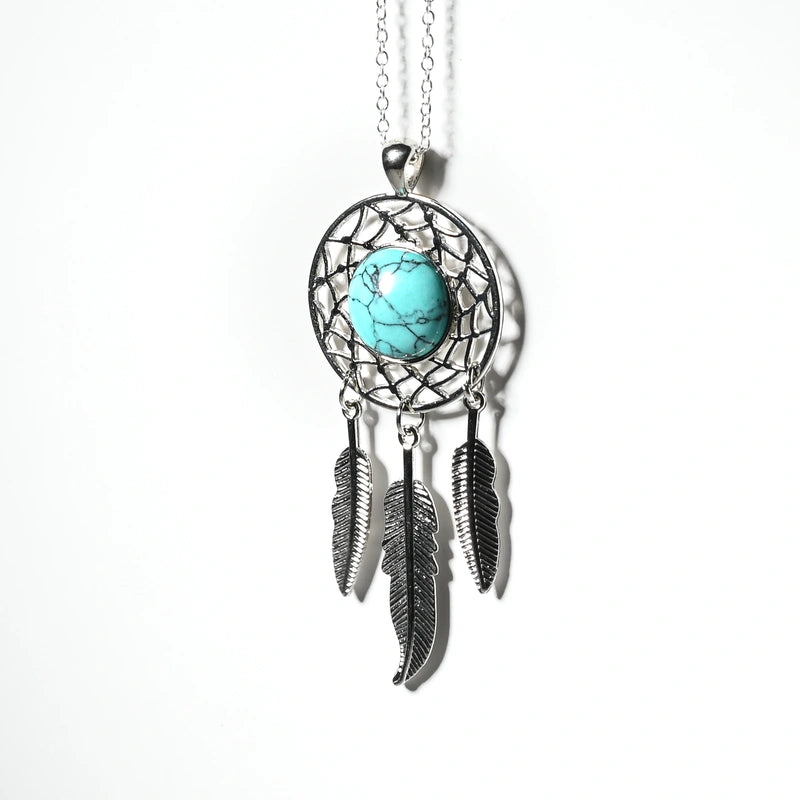 Pendentif attrape-rêve Turquoise Bleue – Sérénité et Équilibre Émotionnel