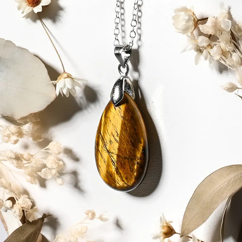 Pendentif goutte Oeil de Tigre – Confiance et Protection