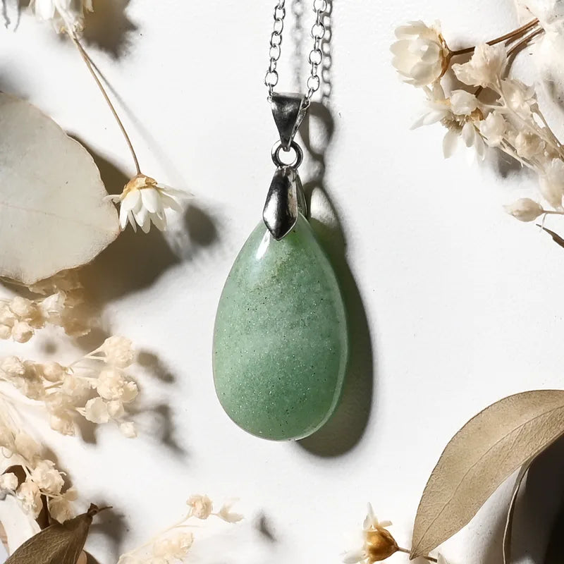Pendentif goutte Aventurine – Prospérité et Équilibre Intérieur