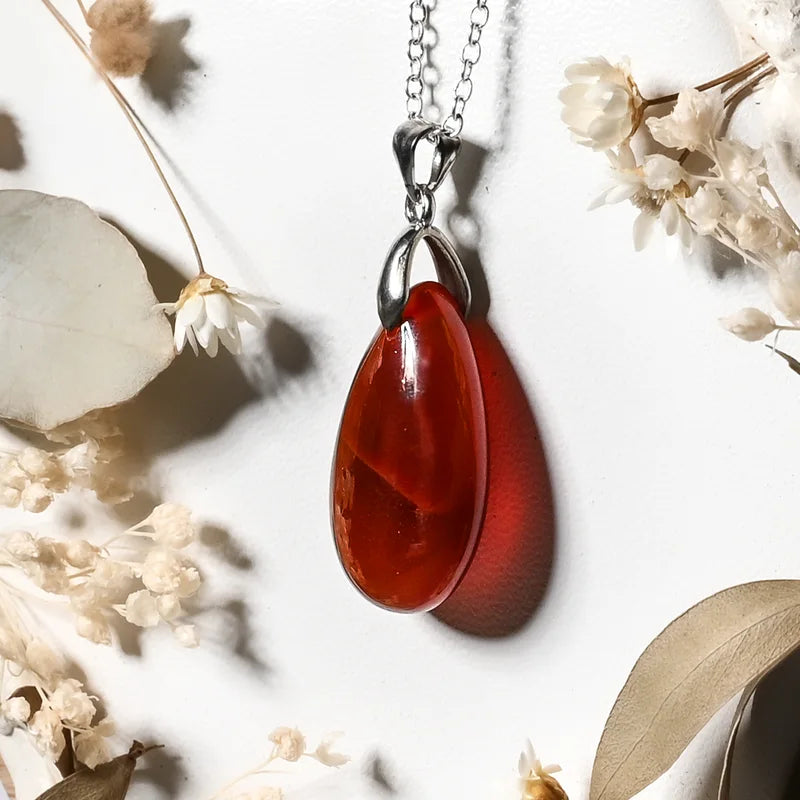 Pendentif goutte Cornaline – Vitalité et Créativité
