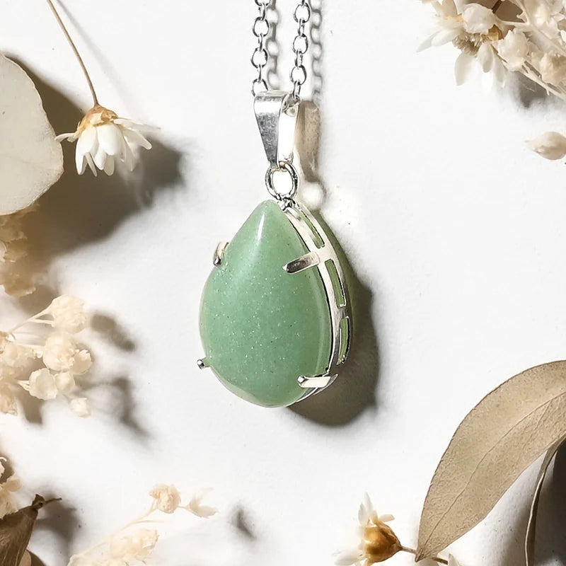 Pendentif goutte et argent 925 Aventurine – Prospérité et Équilibre Intérieur