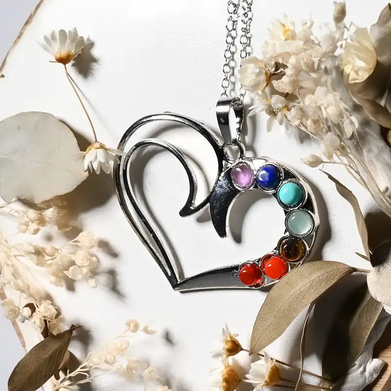 Pendentif 7 chakras - Coeur