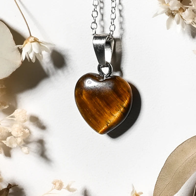 Pendentif coeur Oeil de Tigre – Confiance et Protection