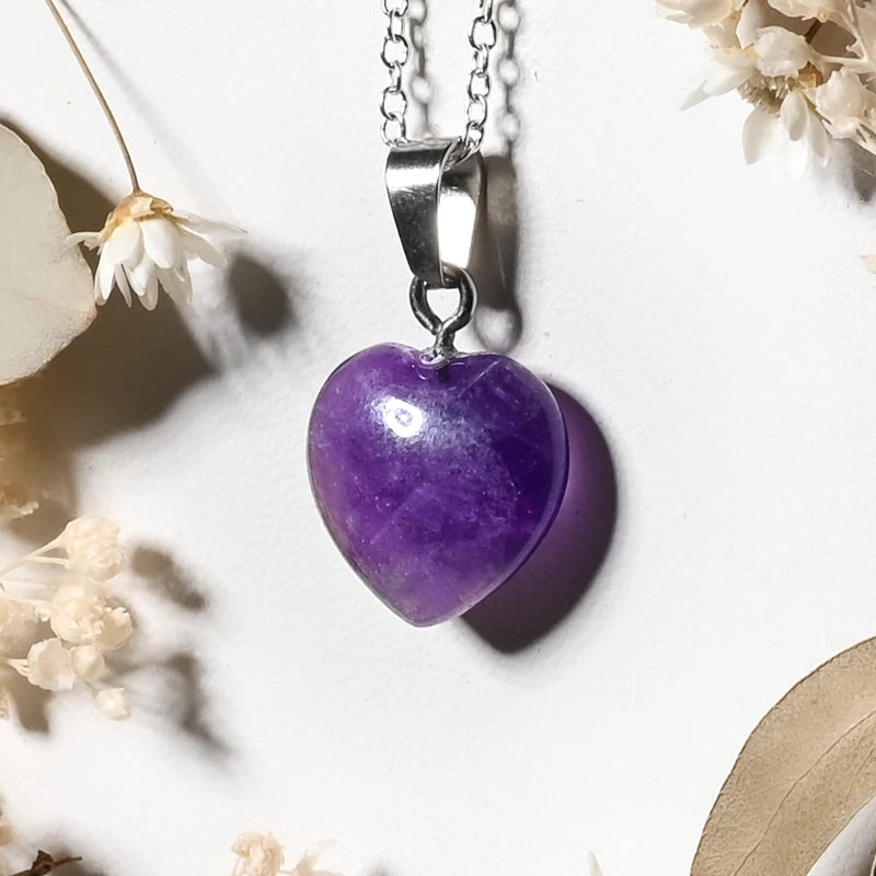 Pendentif coeur Améthyste – Sérénité et Protection Spirituelle