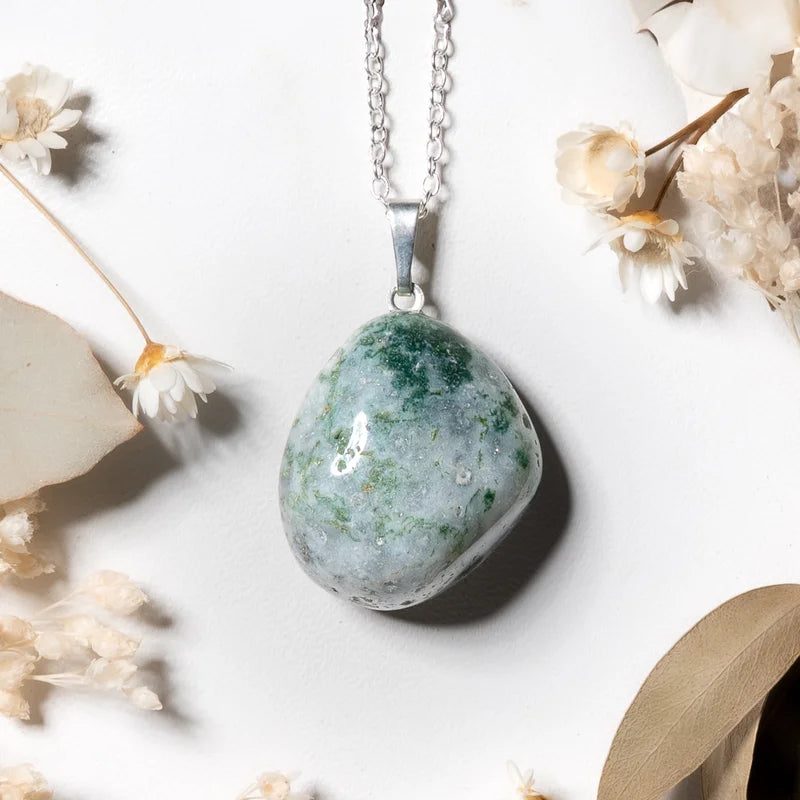 Pendentif roulé Agate Arbre – Équilibre, Vitalité et Protection Énergétique