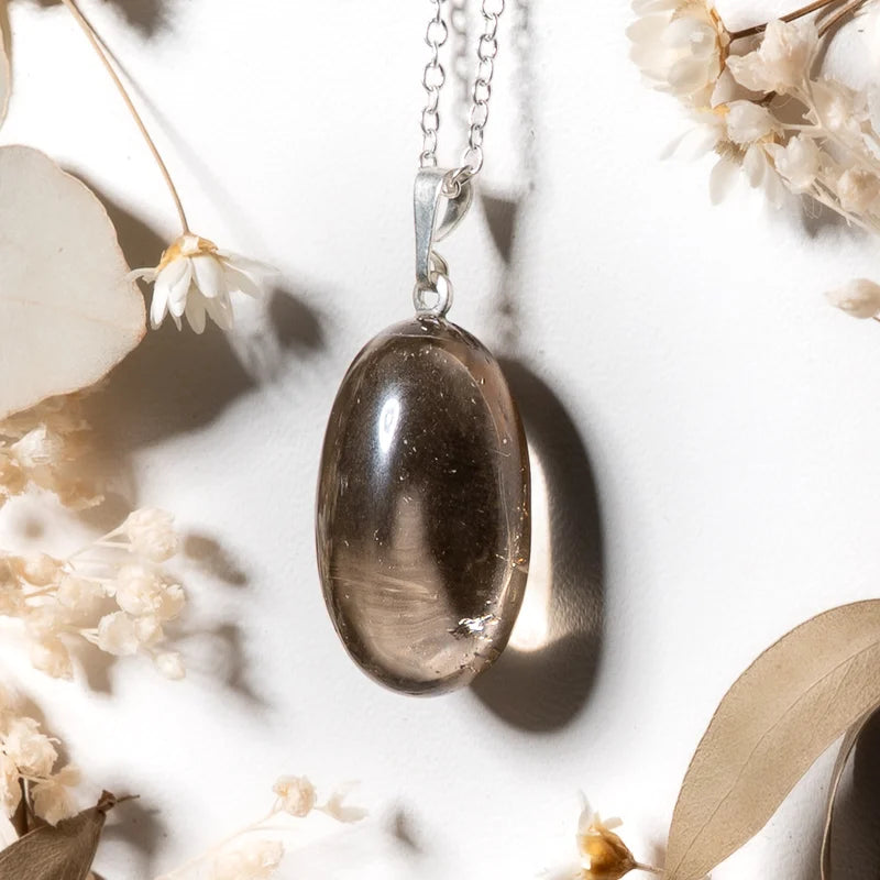Pendentif roulé Quartz Fumé – Ancrage et Sérénité