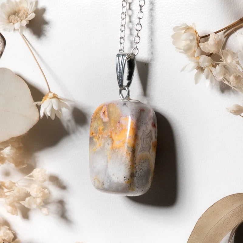 Pendentif roulé Agate Crazy Lace – Joie et Créativité