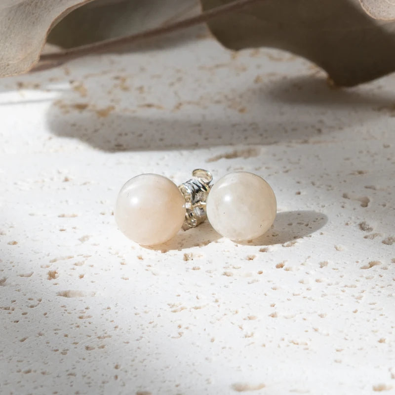 Boucles d'oreilles Pierre de Lune rondes et argent 925 – Sérénité et Intuition