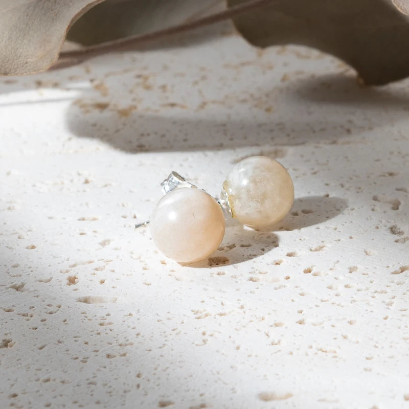 Boucles d'oreilles Pierre de Lune rondes et argent 925 – Sérénité et Intuition