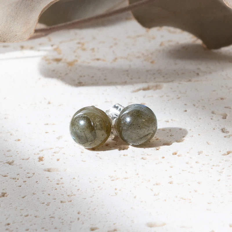 Boucles d'oreilles Labradorite argent 925 rondes – Protection et Transformation