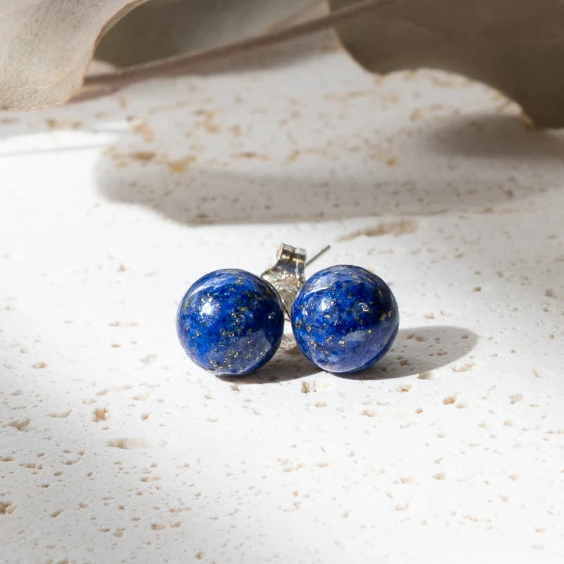 Boucles d'oreilles Lapis lazuli argent 925 rondes – Sagesse et Clarté Mentale