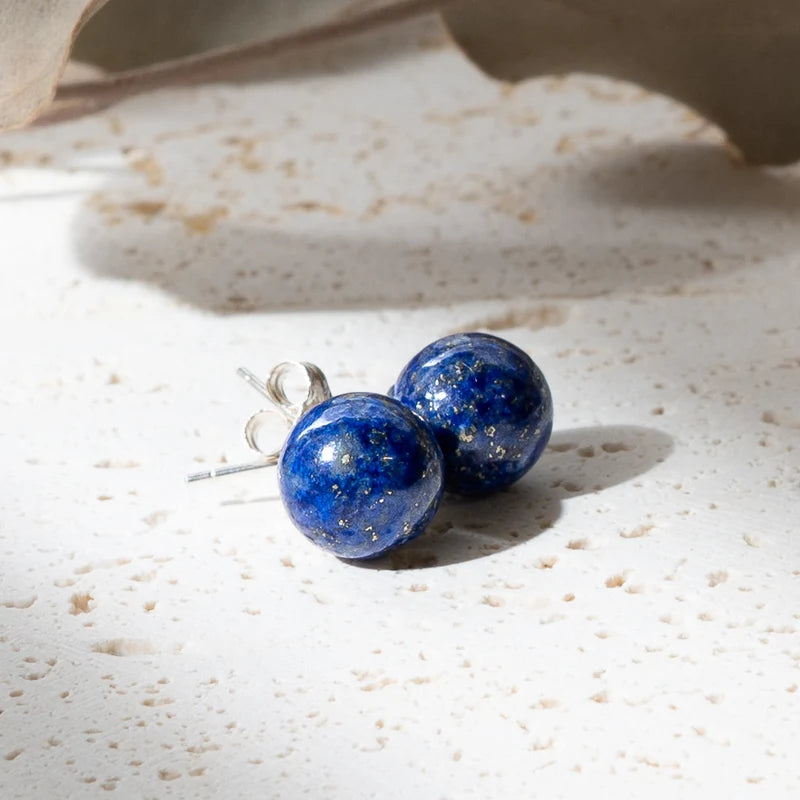 Boucles d'oreilles Lapis lazuli argent 925 rondes – Sagesse et Clarté Mentale