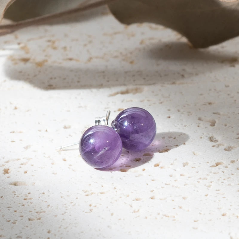 Boucles d'oreilles Améthyste argent 925 rondes – Sérénité et Protection Spirituelle
