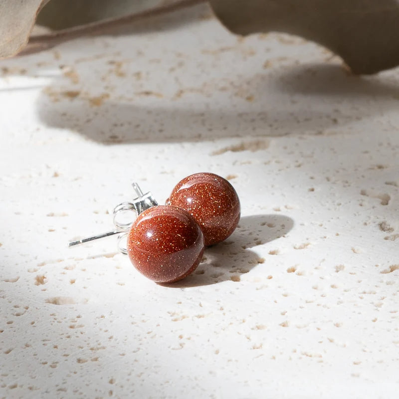 Boucles d'oreilles Sandstone - Puce & Argent 925