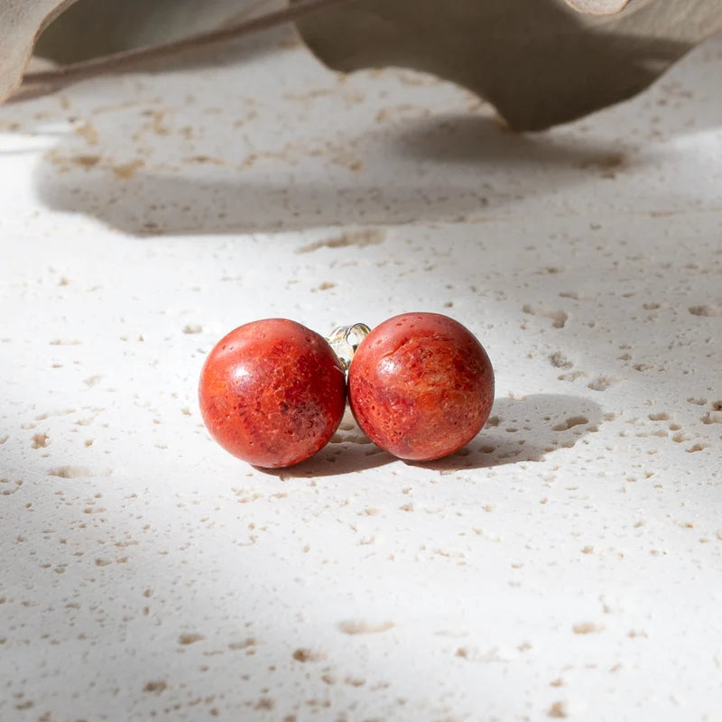 Boucles d'oreilles Jaspe Rouge argent 925 rondes – Force, Passion et Vitalité