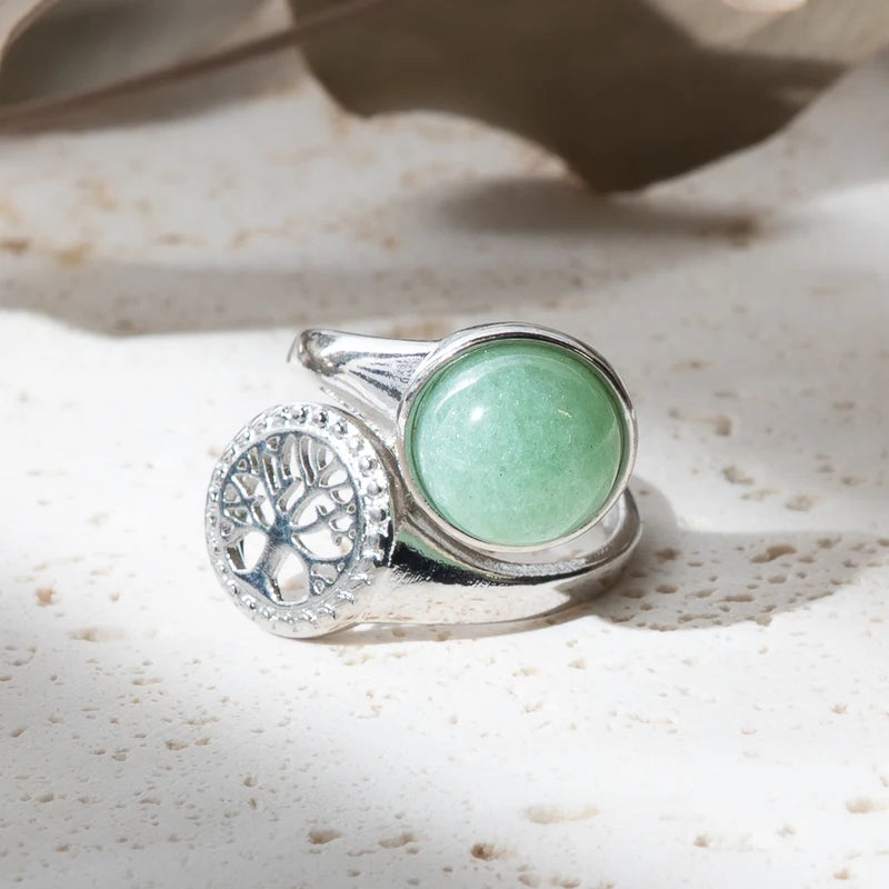 Bague arbre de vie Aventurine – Prospérité et Équilibre Intérieur