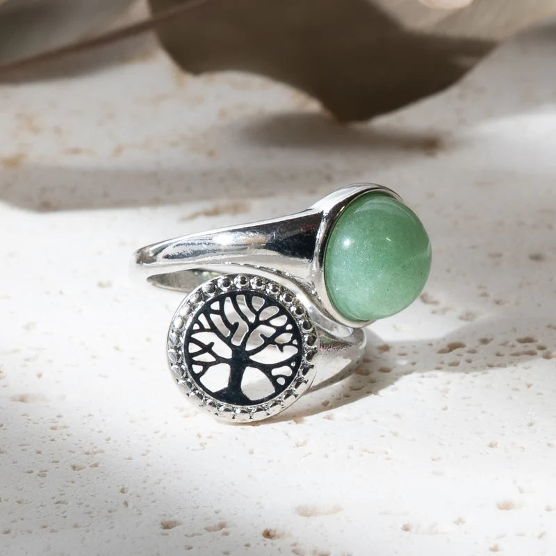 Bague arbre de vie Aventurine – Prospérité et Équilibre Intérieur